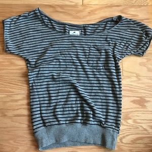 Off the shoulder striped tee